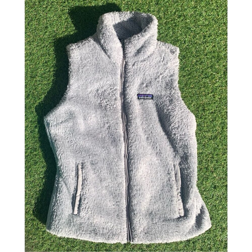 Patagonia Los Gatos Fleece Light Gray FUZZY VEST mens LARGE